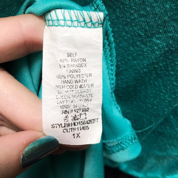 Modcloth Pink Owl teal and navy striped dress 1X - Picture 5 of 5